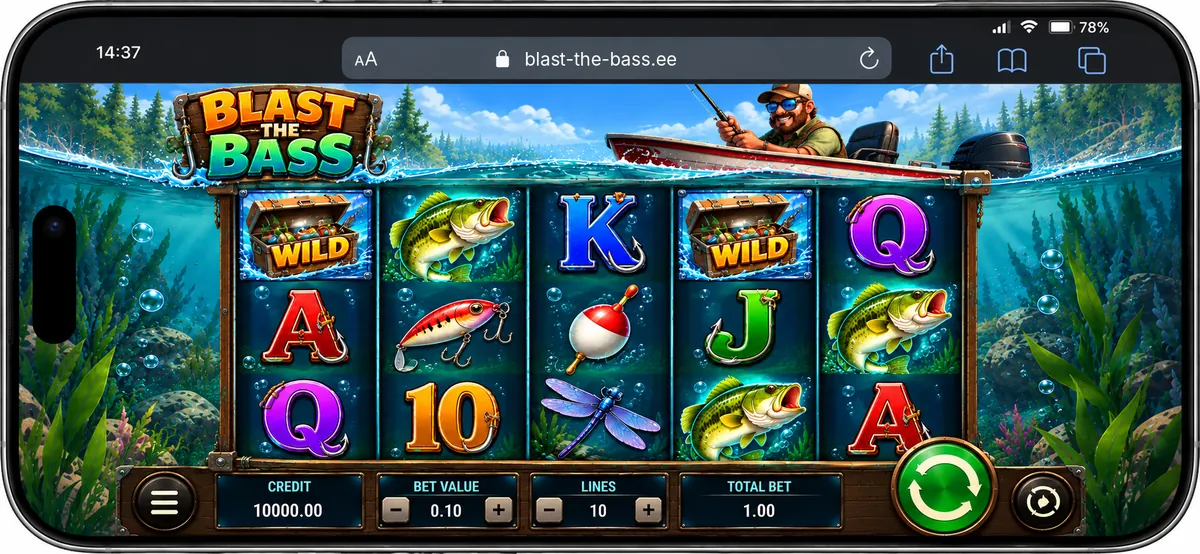 Blast the Bass iPhone'is Safari brauseris rõhtpaigutuses